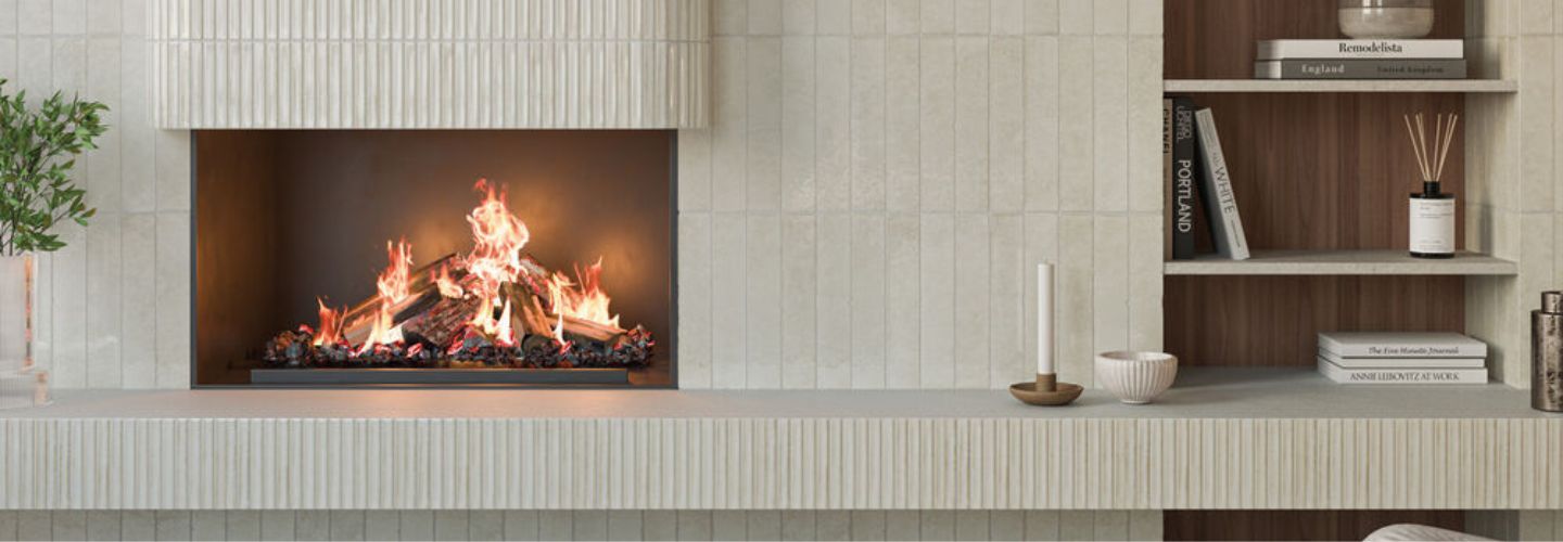 tiled fireplace