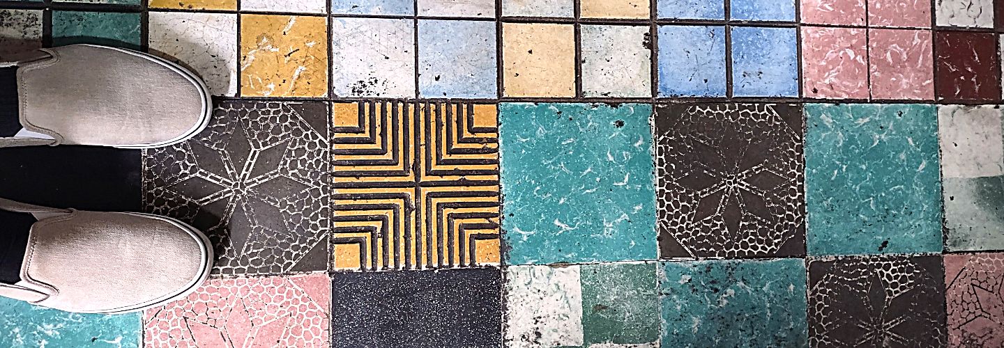 Colorful handmade tiles discovered in San Ramon, Costa Rica 